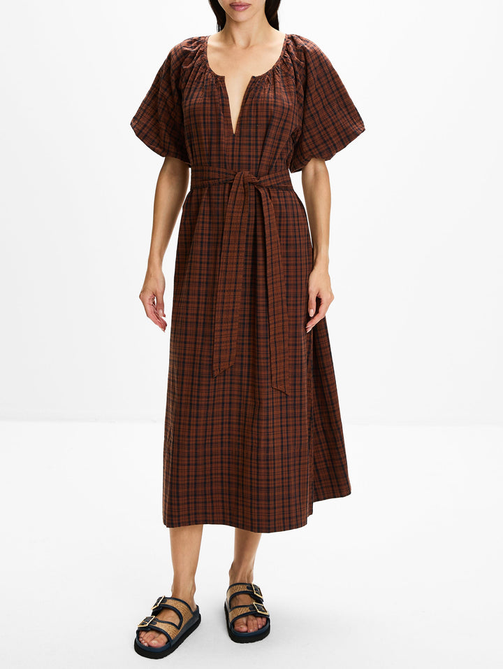 The Great -The Fairground Dress in Woodcrest Plaid