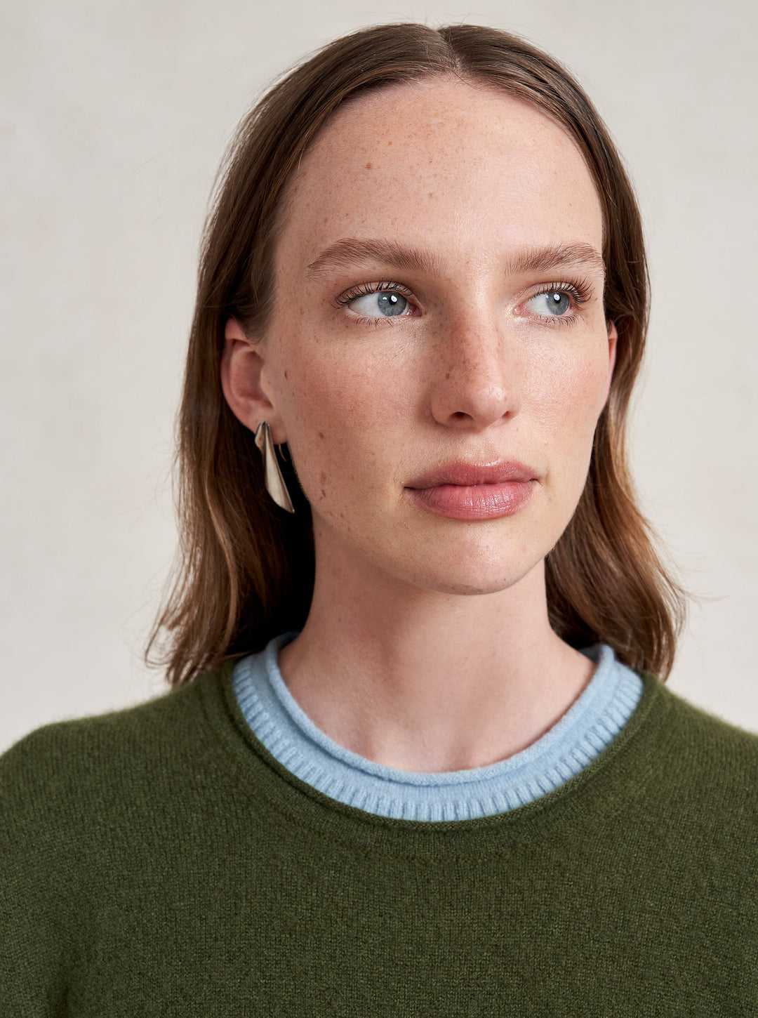La Ligne - Dominick Sweater in Olive/Sky Blue