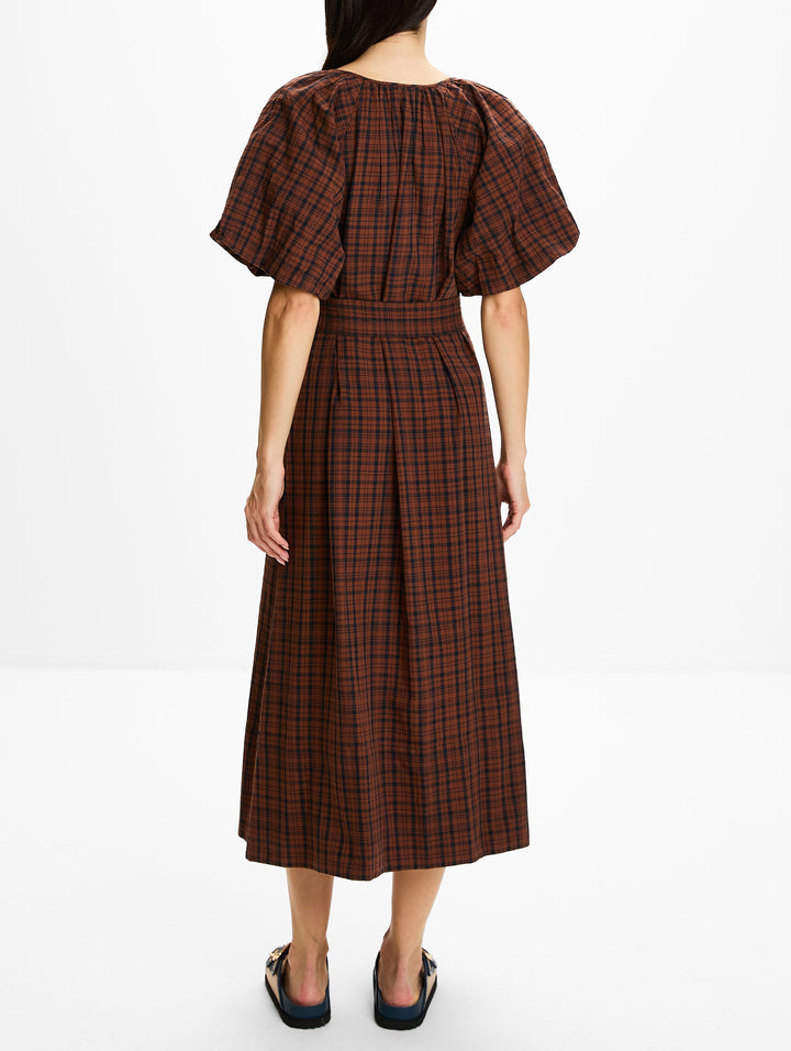 The Great -The Fairground Dress in Woodcrest Plaid