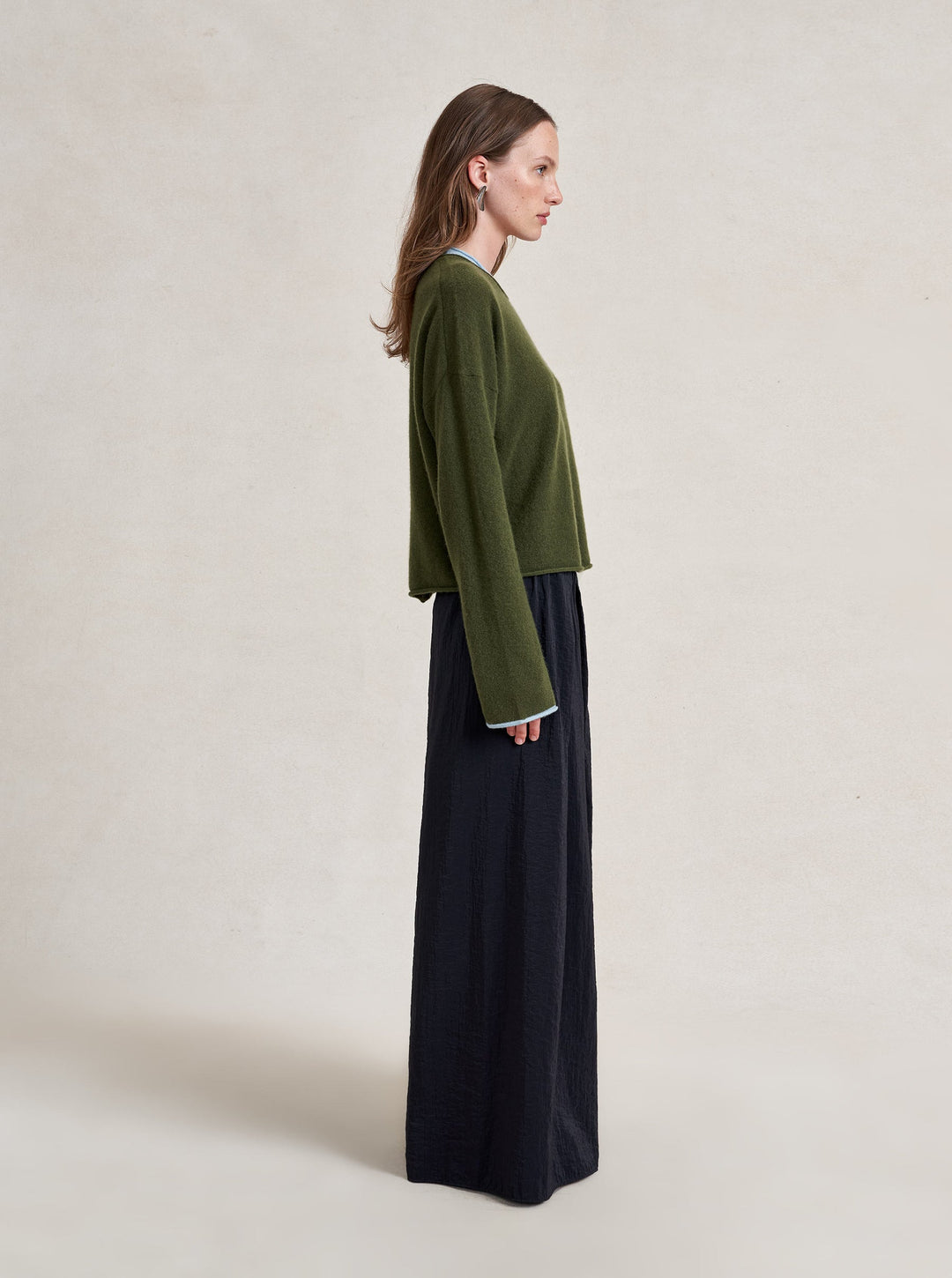 La Ligne - Dominick Sweater in Olive/Sky Blue