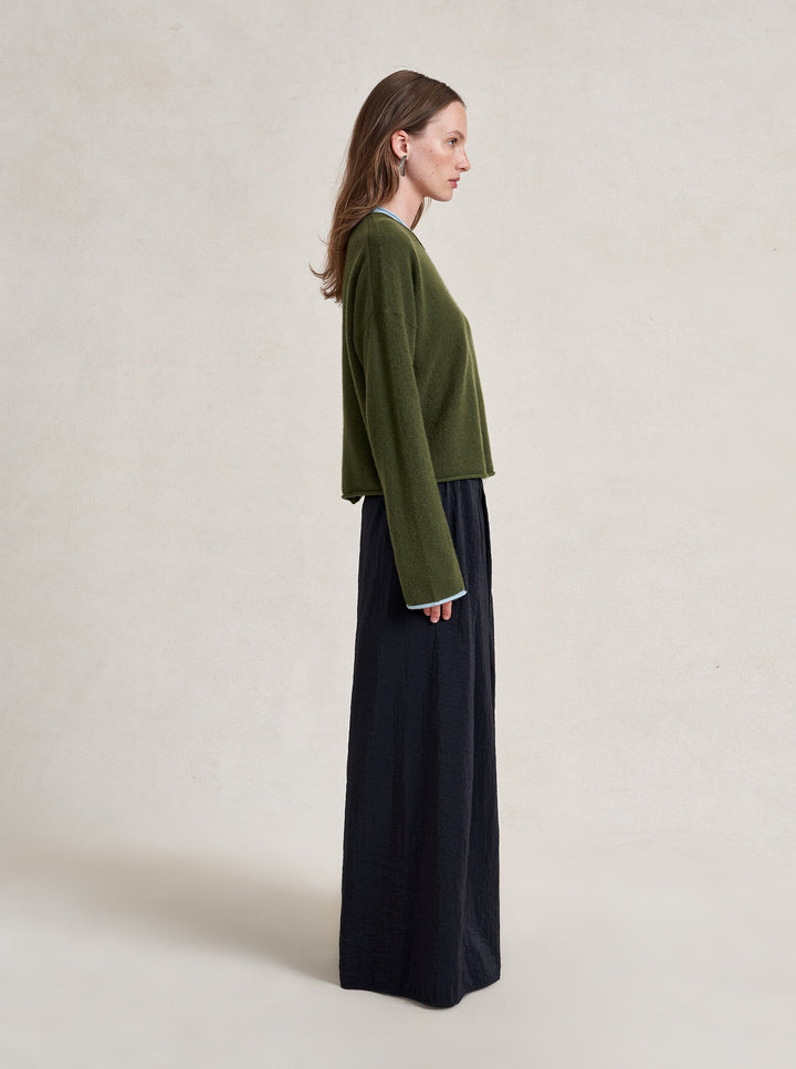 La Ligne - Dominick Sweater in Olive/Sky Blue