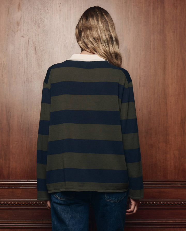 The Great - The Academy Polo Sweater in Army League Stripe