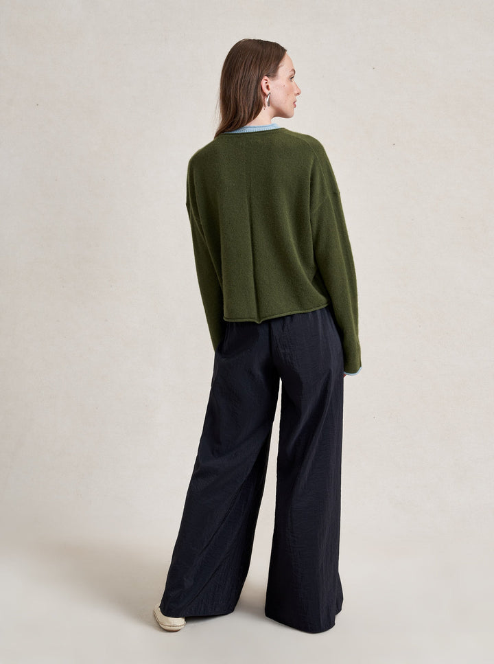 La Ligne - Dominick Sweater in Olive/Sky Blue