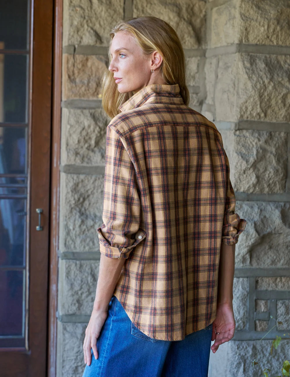 Frank & Eileen - Eileen Gold Brown Black Plaid