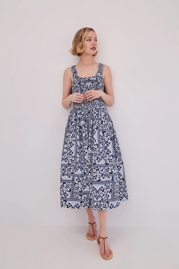 Cara Cara - Bergamo Dress Hart Tile Navy