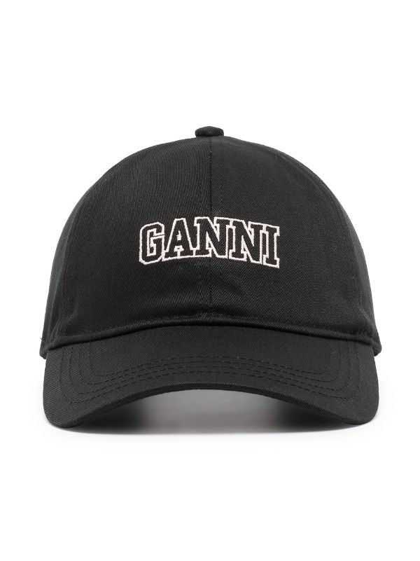 Ganni - Black Embroidered Cap