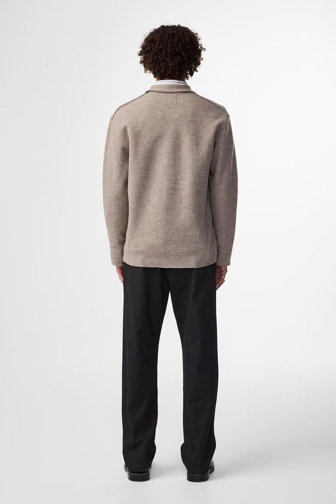 NN. 07 - Jonas Boiled Wool Overshirt in Khaki Beige