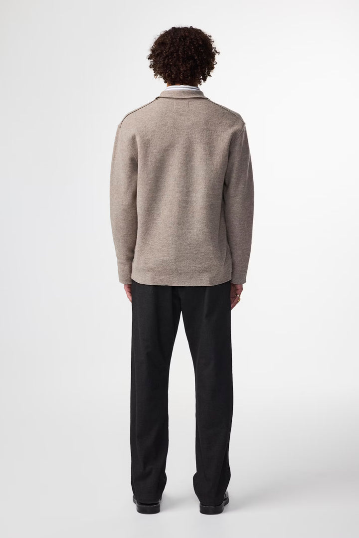 NN. 07 - Jonas Boiled Wool Overshirt in Khaki Beige