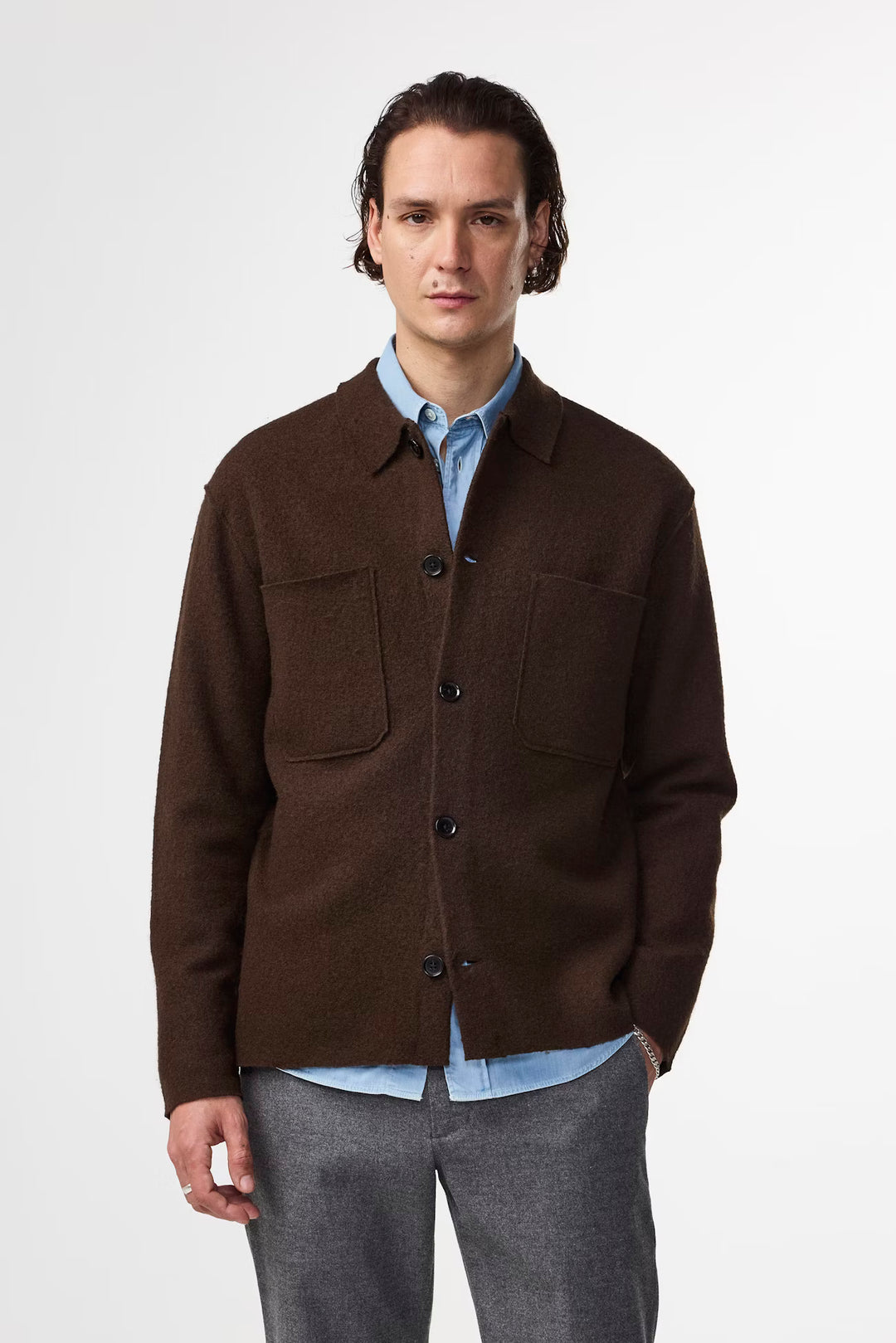 NN. 07 - Jonas Boiled Wool Overshirt in Demitasse