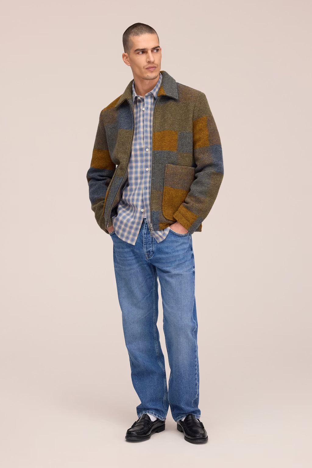 NN. 07 - Gael Jacket in Wool Brown Check