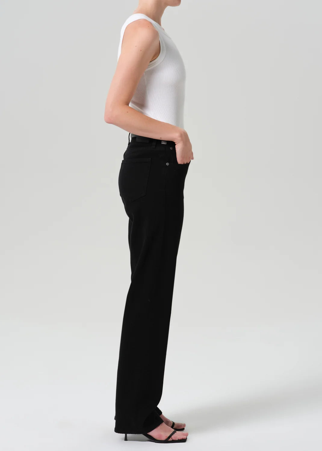 Citizens of Humanity - Starless Black Palma Straight Long Cut Clean Hem