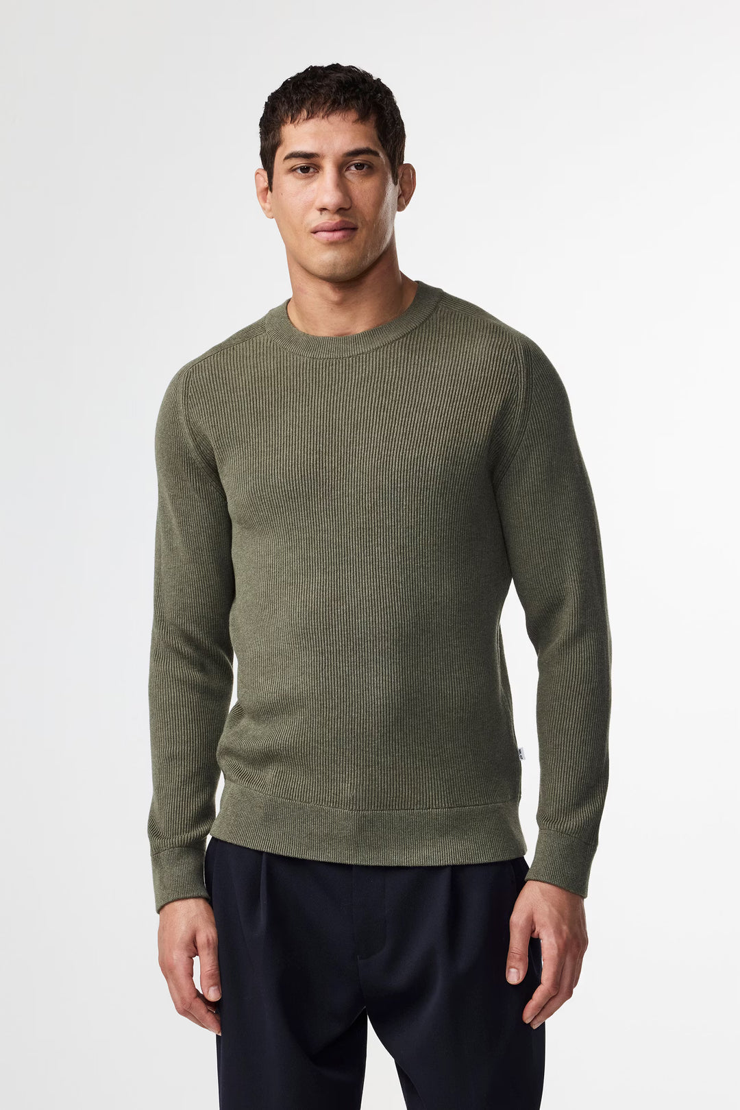 NN. 07 - Kevin Ribbed Sweater Capers Organic Cotton