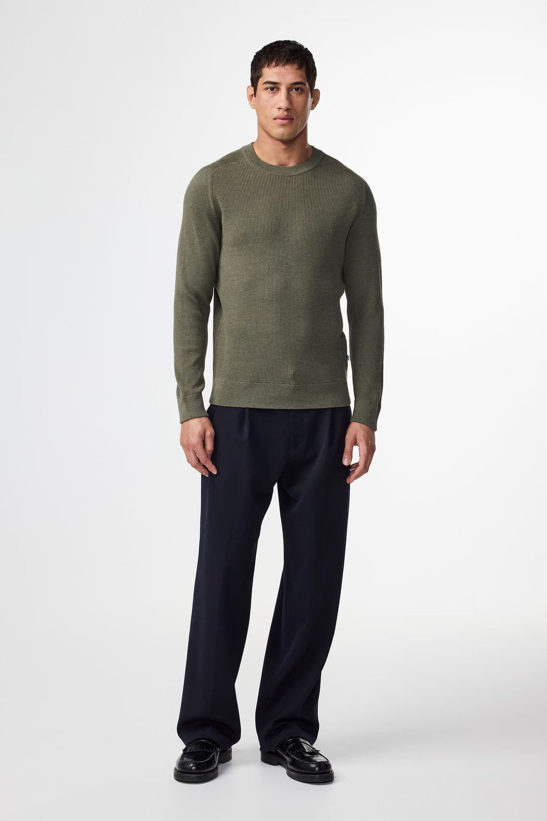 NN. 07 - Kevin Ribbed Sweater Capers Organic Cotton