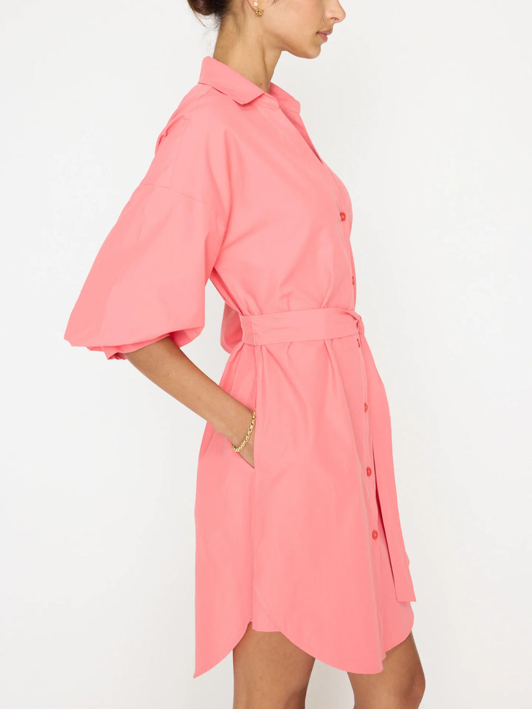 Brochu Walker - Bright Coral Kate Belted Dress