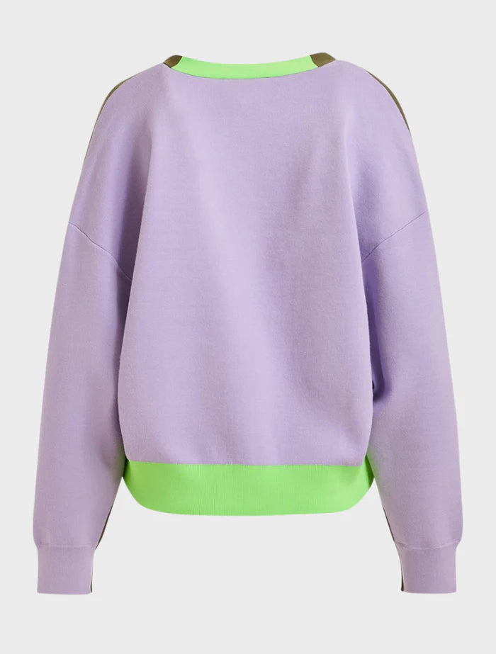 Essentiel Antwerp - Jicolor Cardigan Olive Martini Colorblock