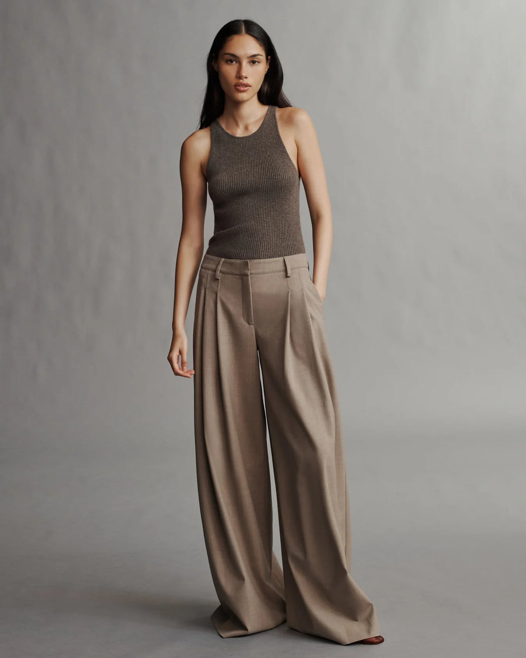 TWP - Sandstone Didi Pant in Light Wool Suiting