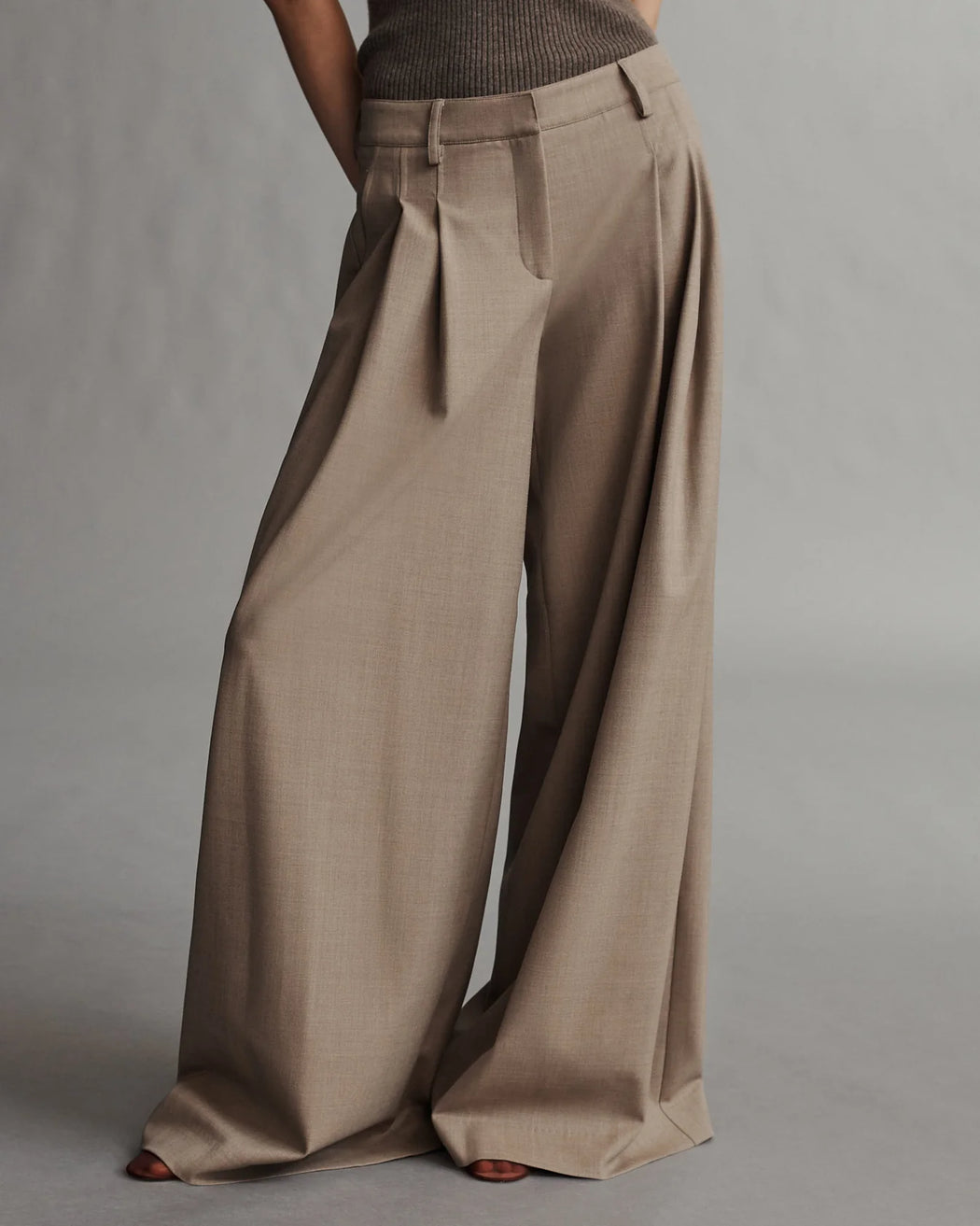 TWP - Sandstone Didi Pant in Light Wool Suiting