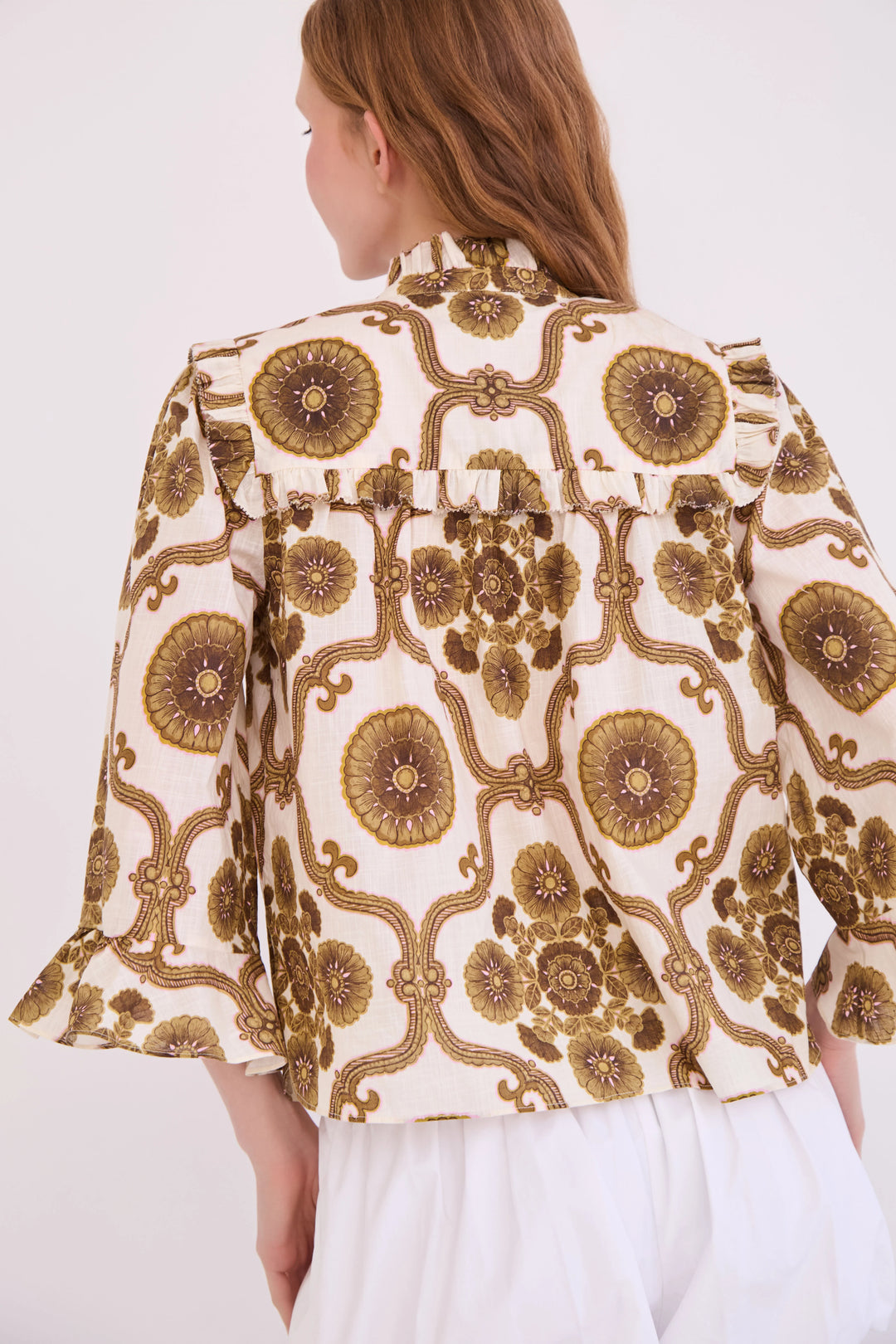 Cara Cara - Elowen Top Mod Floral Olive
