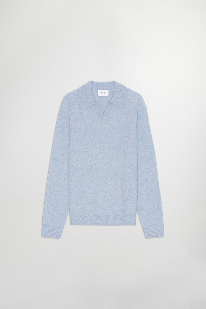 NN. 07 - Hope Boucle Yarn Polo in Cerulean