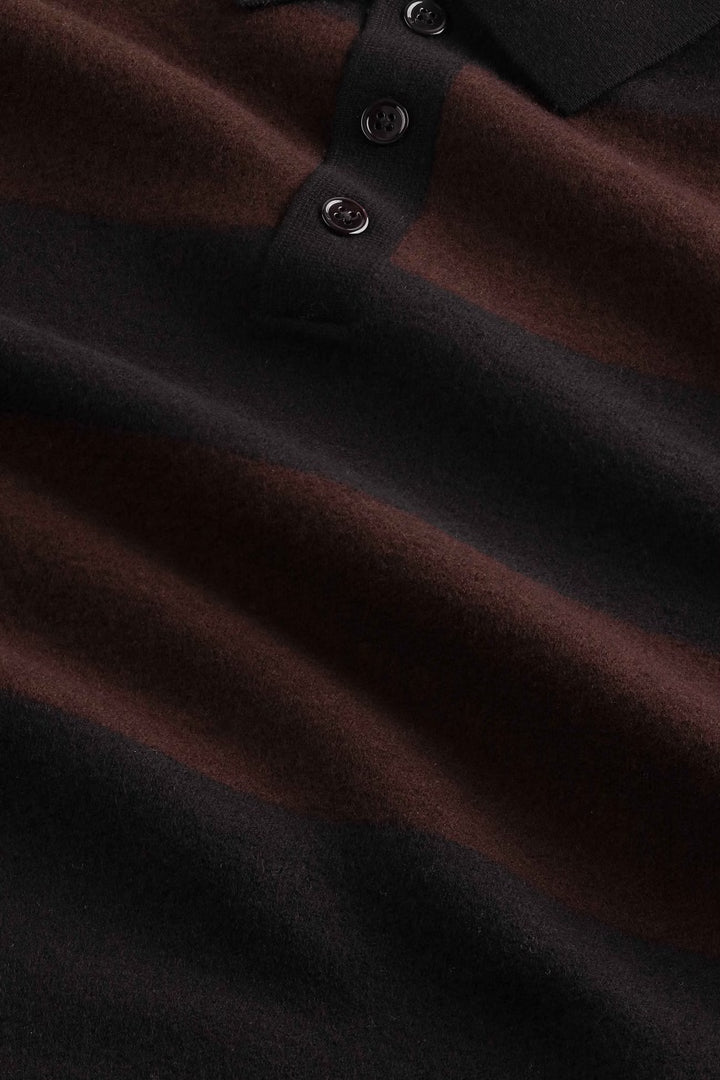NN. 07 - Black Rugby Polo Boiled Wool
