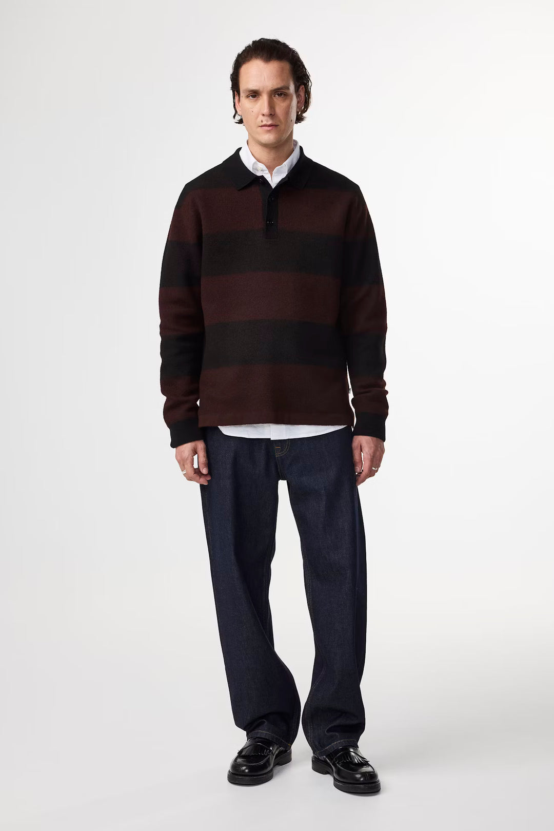 NN. 07 - Black Rugby Polo Boiled Wool