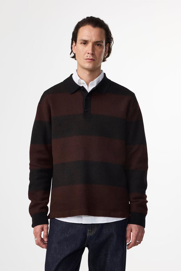 NN. 07 - Black Rugby Polo Boiled Wool