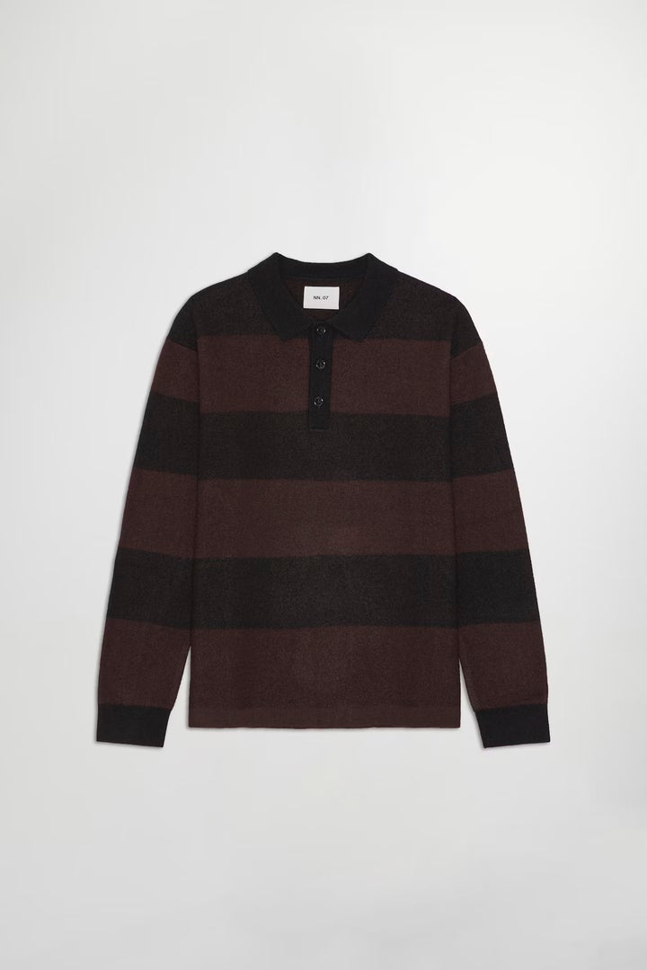 NN. 07 - Black Rugby Polo Boiled Wool