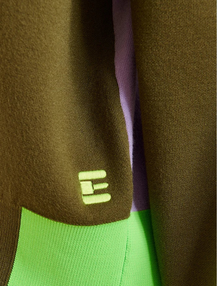 Essentiel Antwerp - Jicolor Cardigan Olive Martini Colorblock