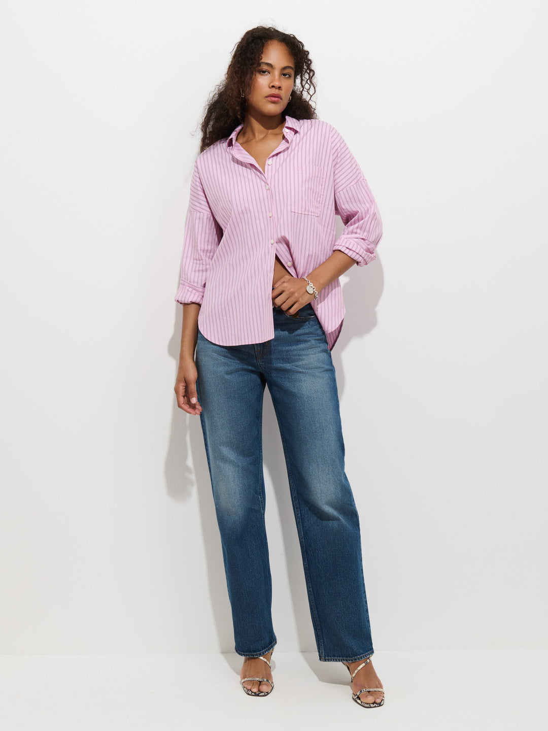 Alex Mill - Jo Pink Striped Shirt Cotton Poplin