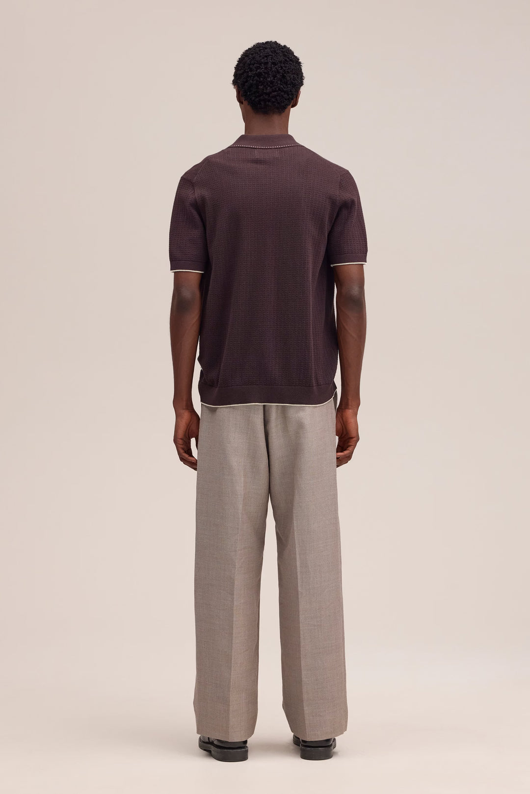 NN. 07 - Deep Truffle Nalo Textured Stitch Polo