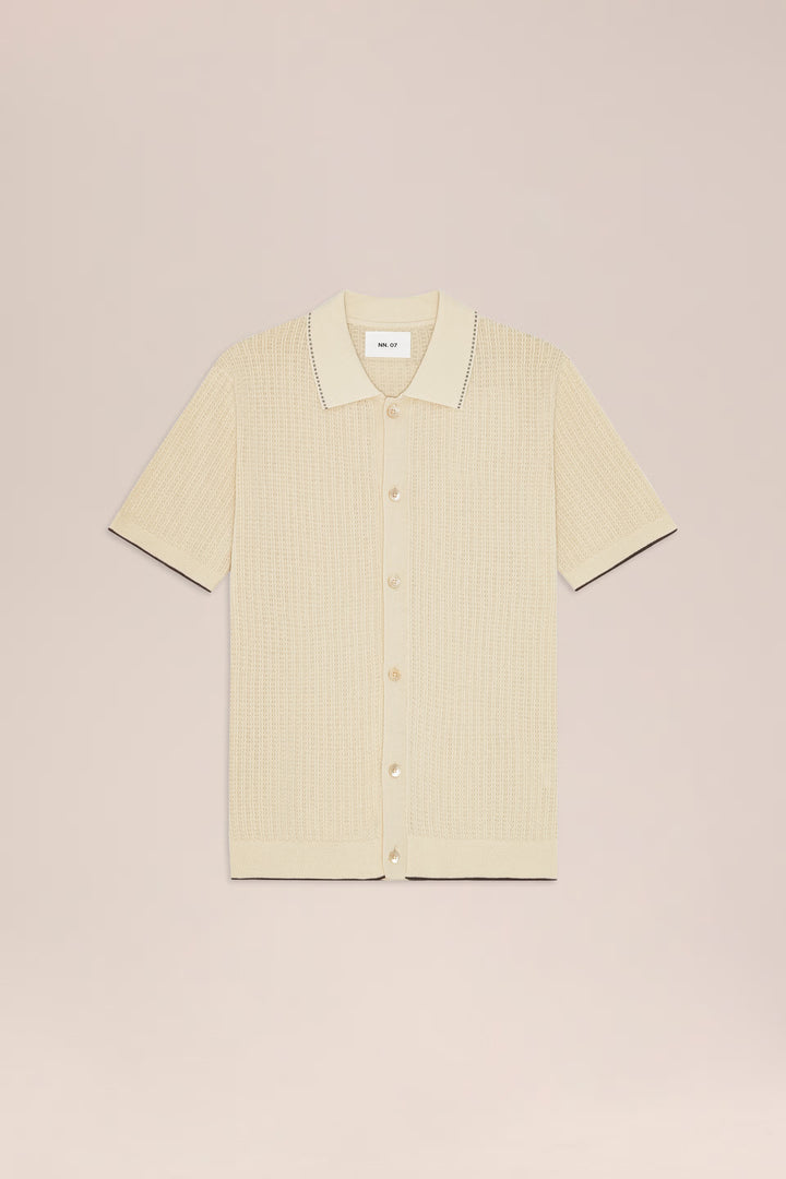 NN. 07 - Ivory Nalo Textured Stitch Polo