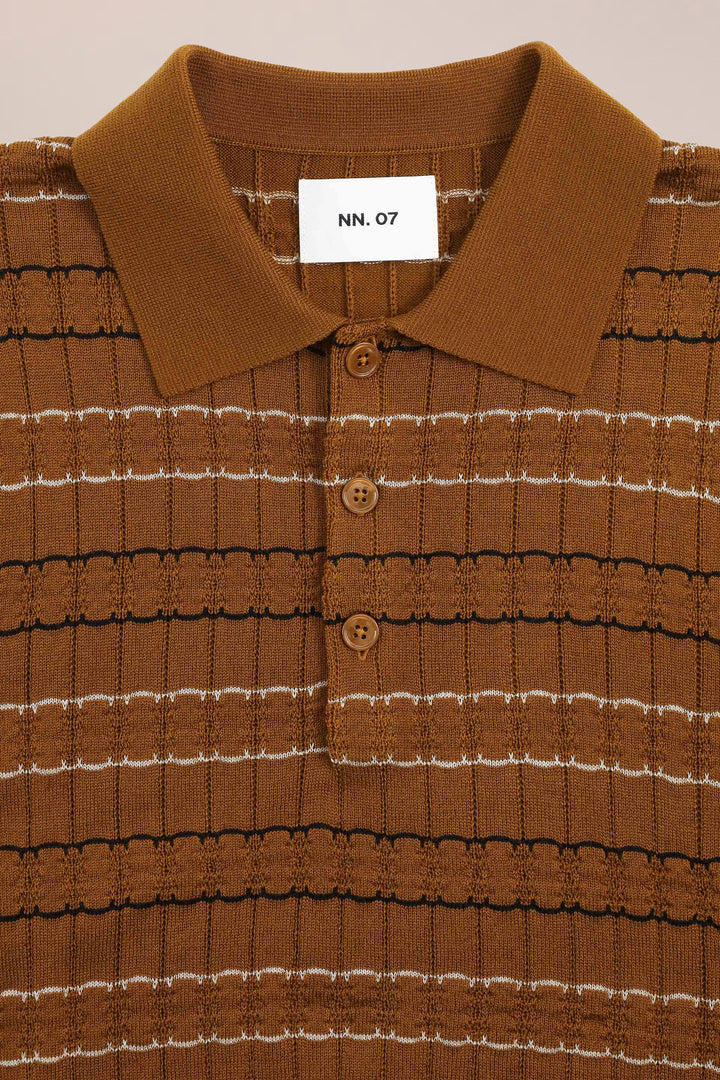 NN. 07 - Cinnamon Alfie Pointelle Stitch Polo