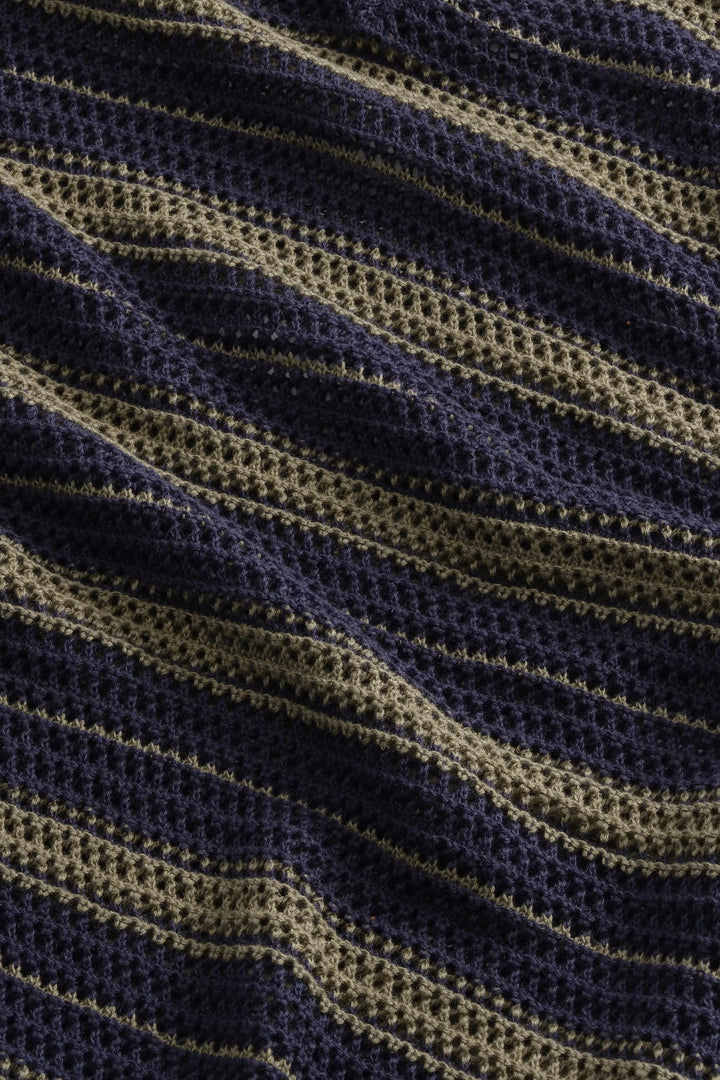 NN. 07 - Cale V-Neck Polo in Capers Stripe