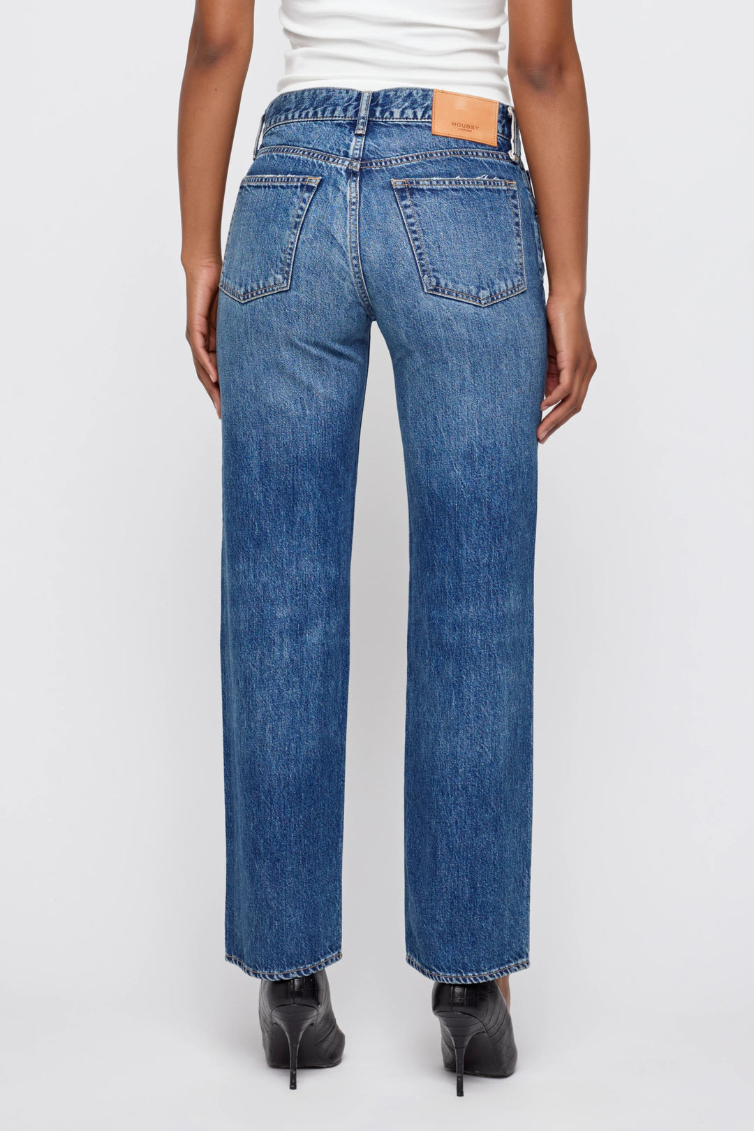 Moussy - Wheeling Straight Low Jeans in Blue