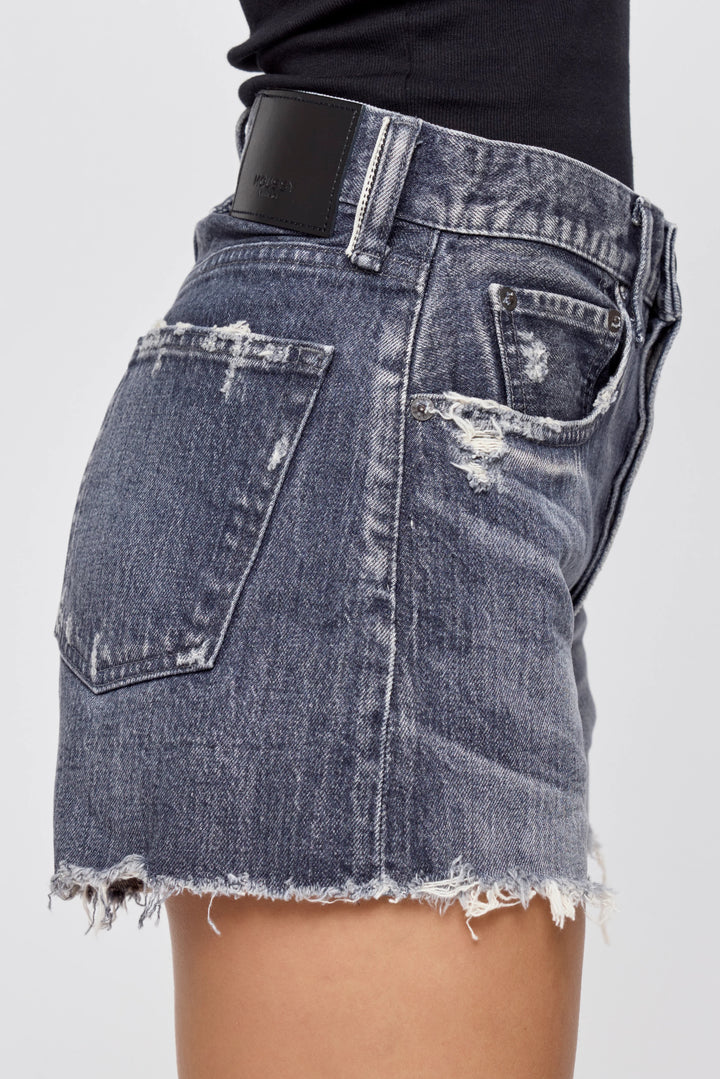 Moussy - Glenview Denim Shorts in Light Black
