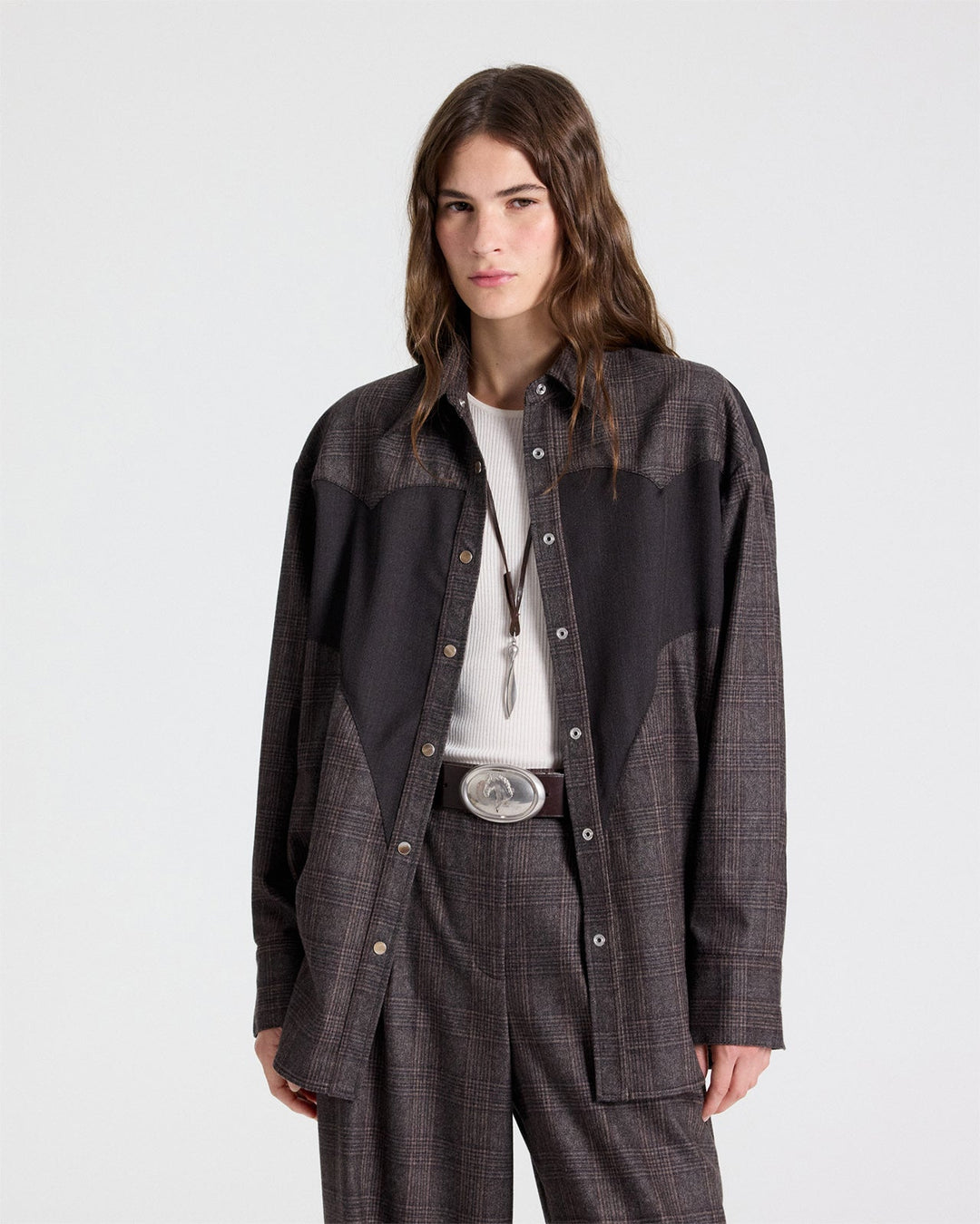 TWP - Austin Shirt - Chocolate Multi / Dark Chocolate