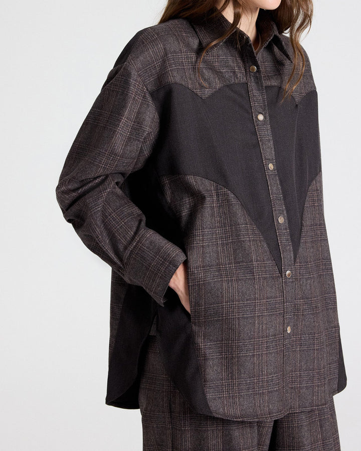 TWP - Austin Shirt - Chocolate Multi / Dark Chocolate