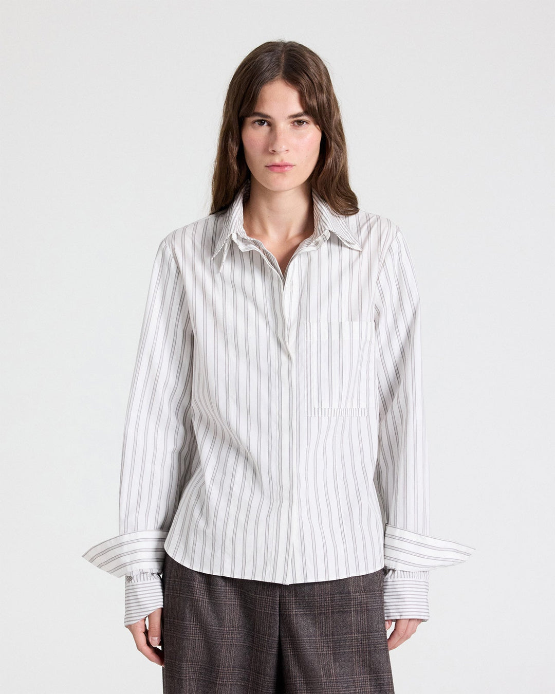TWP - Double Layer Boyfriend Shirt - Turkish Coffee / Ivory