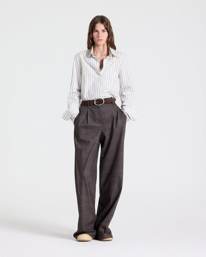 TWP - Double Layer Boyfriend Shirt - Turkish Coffee / Ivory