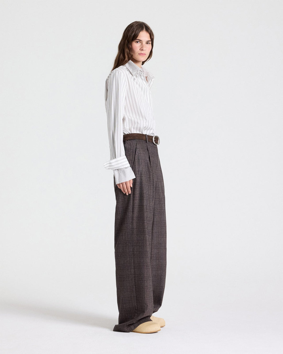 TWP - Double Layer Boyfriend Shirt - Turkish Coffee / Ivory