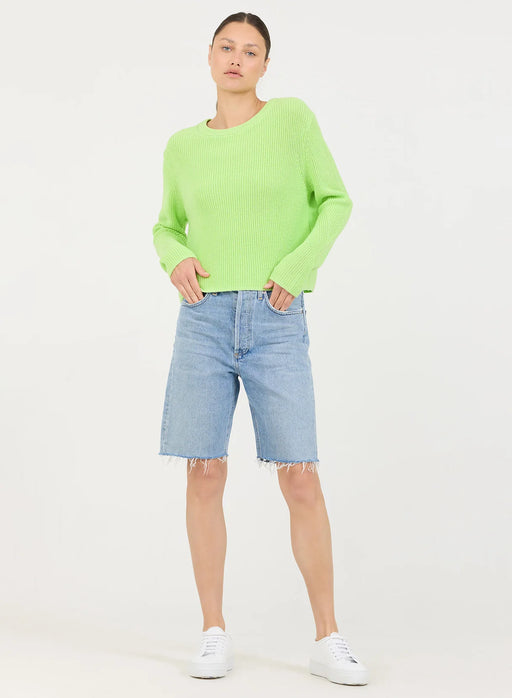 One Grey Day - Orson Crew Neck Pullover in Lime