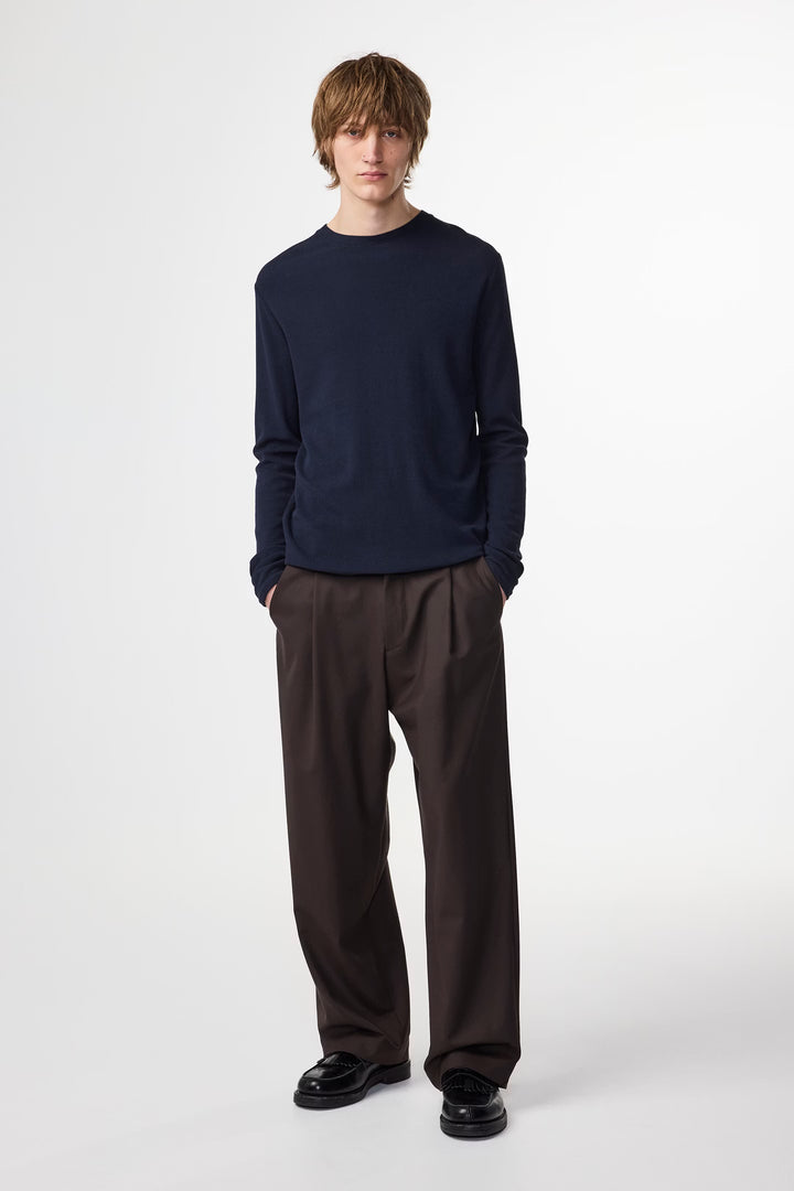 NN. 07 - Clive Waffle Knit Tee Navy