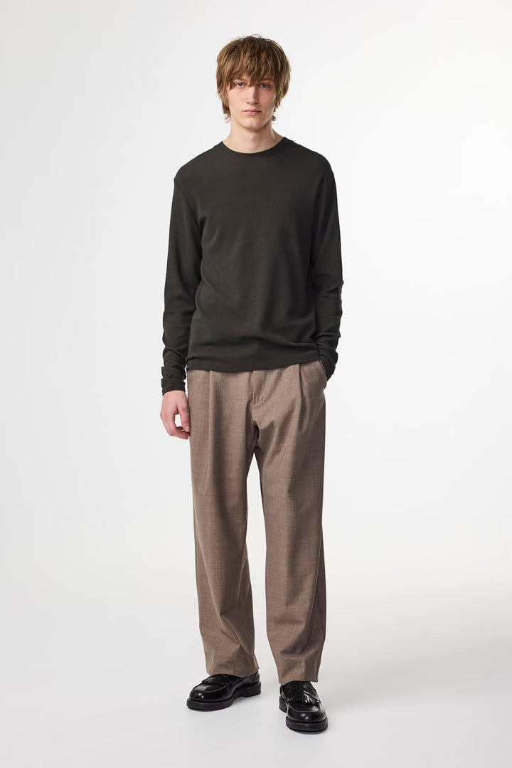 NN. 07 - Clive Waffle Knit Tee in Dark Army