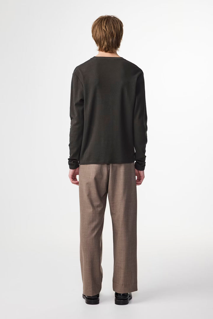 NN. 07 - Clive Waffle Knit Tee in Dark Army