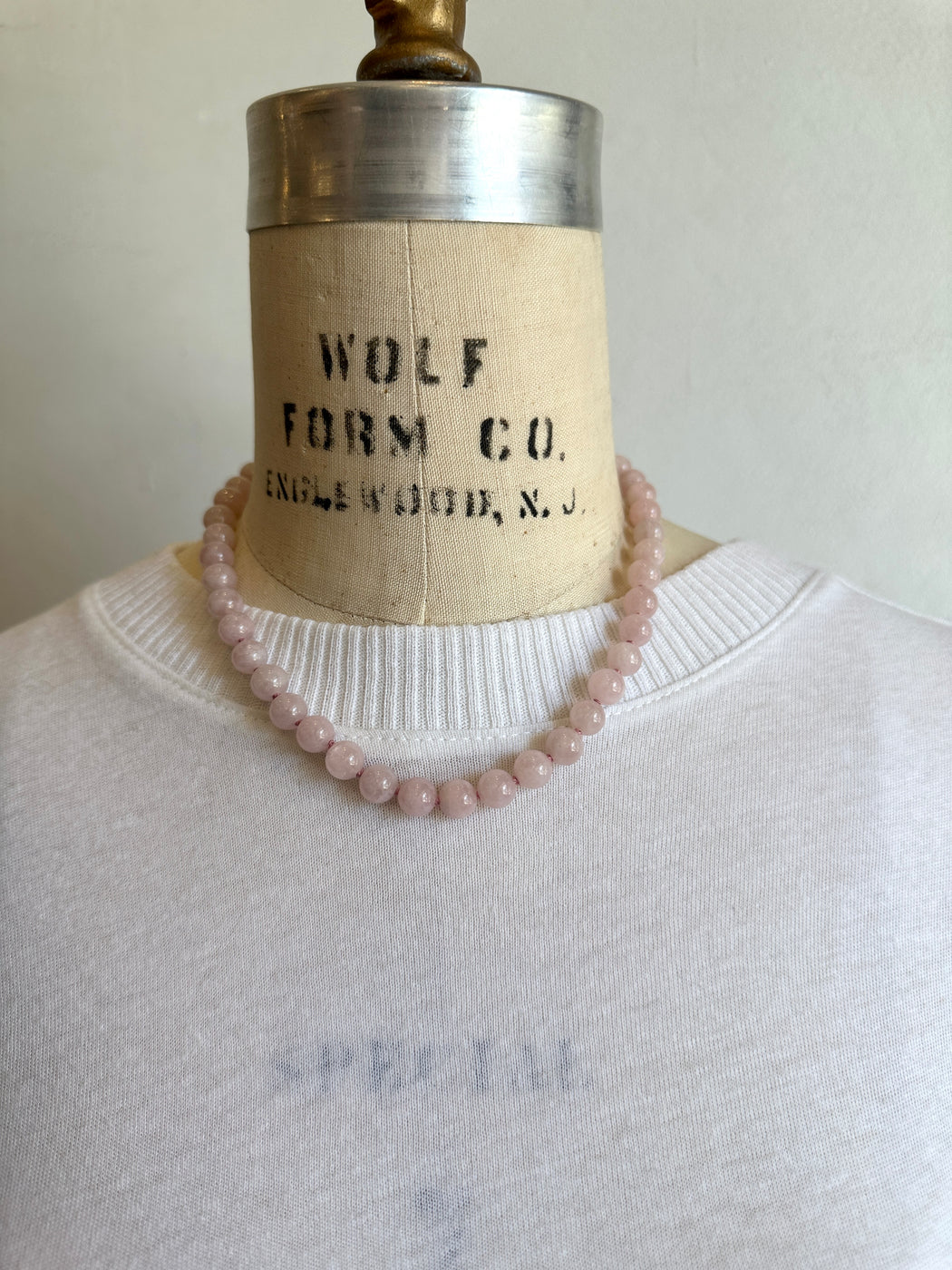 A/C - 14K Gold + Rose Quartz Candy Necklace