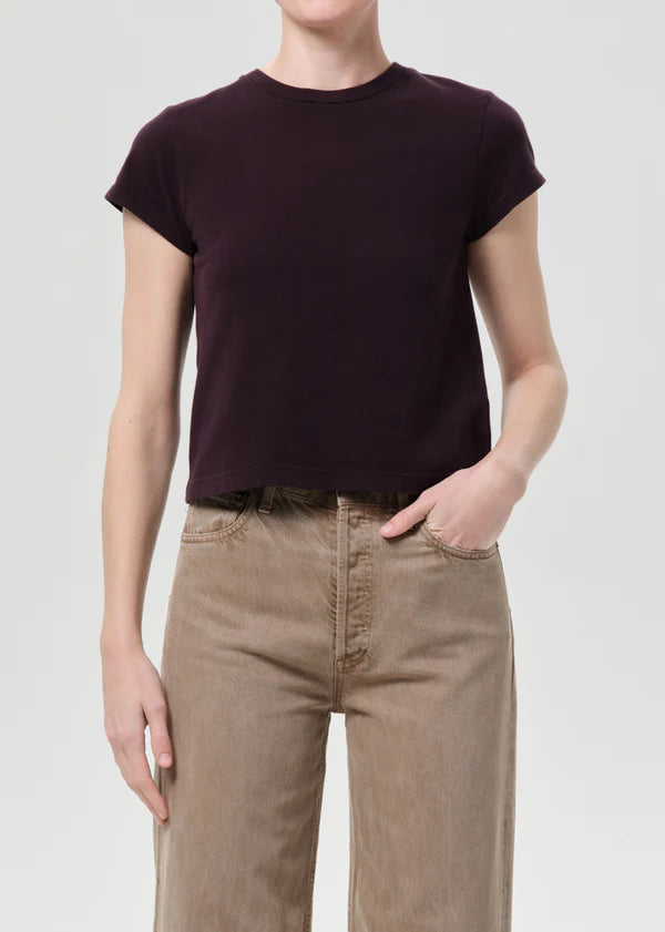 Agolde - Adine Shrunken Tee Eggplant