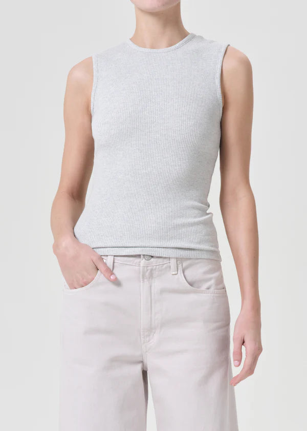 Agolde - Binx Tank in Brushed Heather Grey