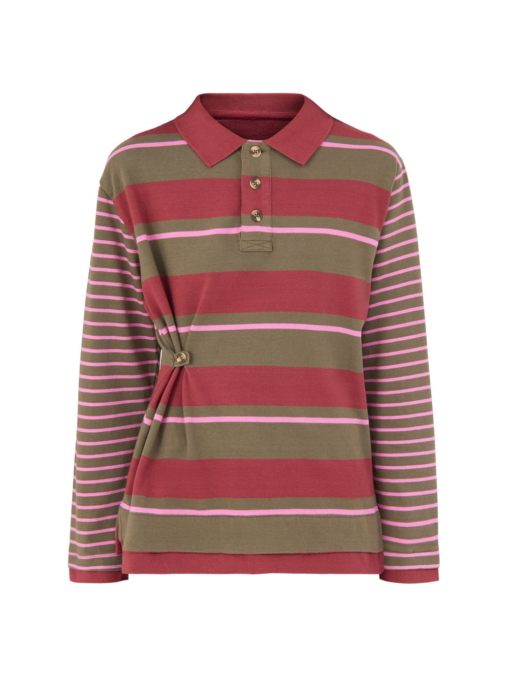 Damson Madder - Noah Cinch Rugby in Olive Pink - Kalifornia Jean Bar