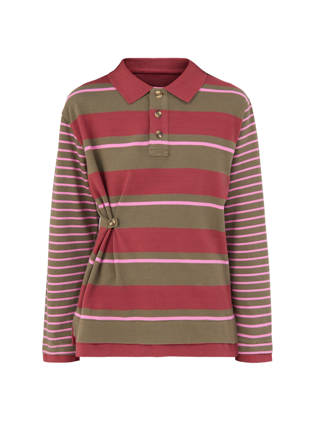 Damson Madder - Noah Cinch Rugby in Olive Pink - Kalifornia Jean Bar