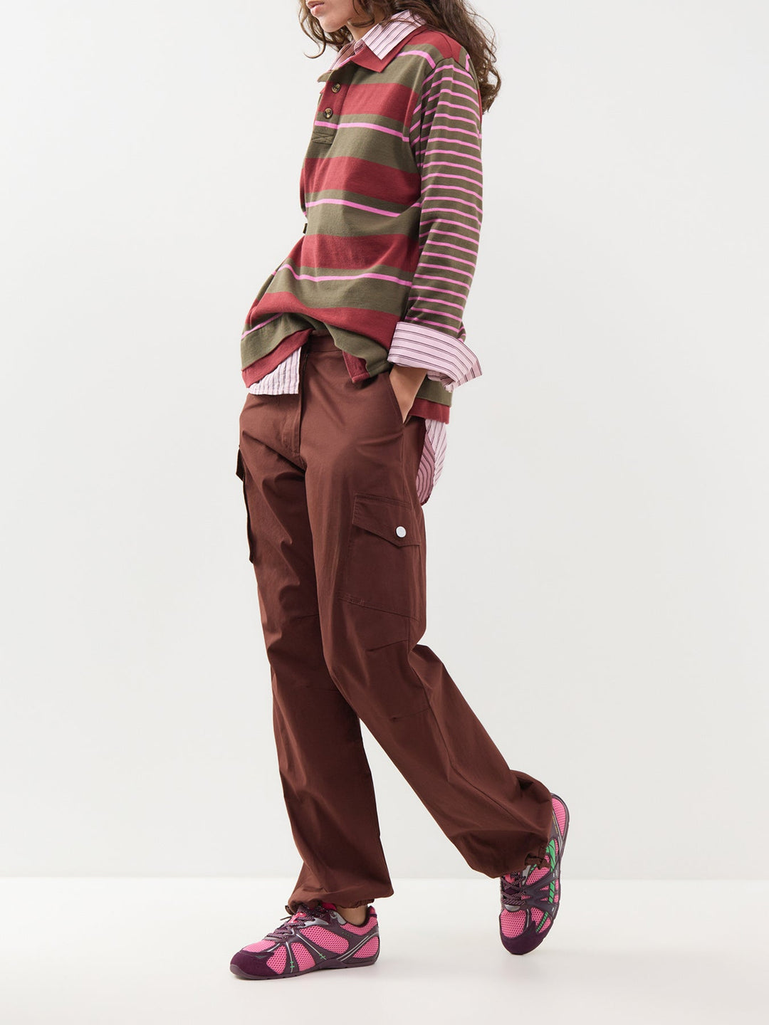 Damson Madder - Noah Cinch Rugby in Olive Pink - Kalifornia Jean Bar